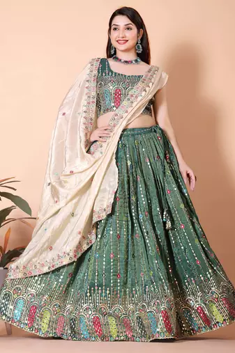 Embellished Semi Stitched Lehenga Choli