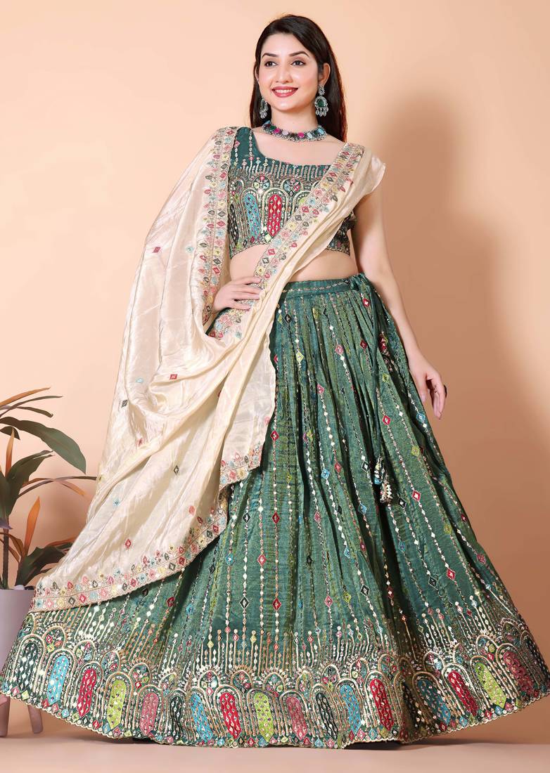 Embellished Semi Stitched Lehenga Choli