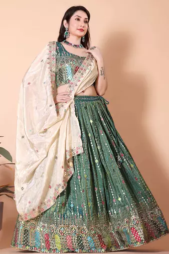 Embellished Semi Stitched Lehenga Choli