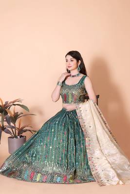 Embellished Semi Stitched Lehenga Choli 3