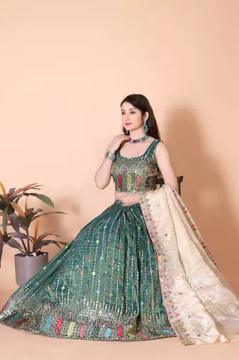 Embellished Semi Stitched Lehenga Choli