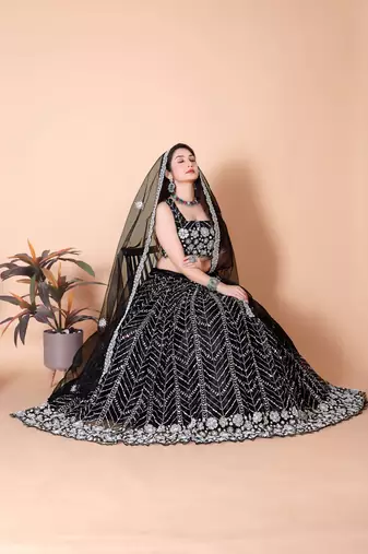 Malai Satin And Sequence Embroidery Work Lehenga Choli & Dupatta Set