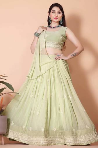 Pista Green Best Women Lehenga Choli