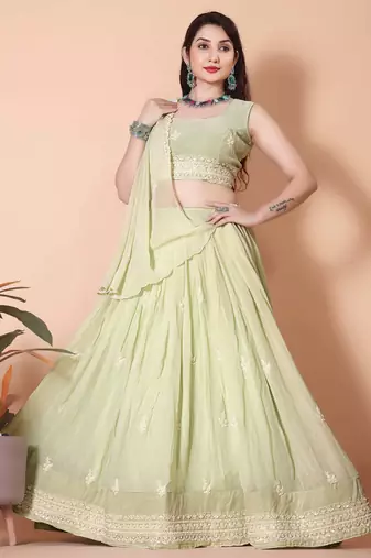 Pista Green Best Women Lehenga Choli