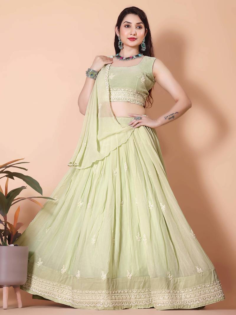 Pista Green Best Women Lehenga Choli