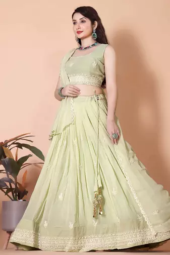 Pista Green Best Women Lehenga Choli