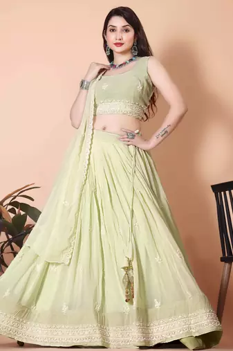 Pista Green Best Women Lehenga Choli