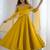 Awesome Yellow Lace Work Chanderi Silk Haldi Wear Anarkali Suit With Dupatta