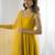 Awesome Yellow Lace Work Chanderi Silk Haldi Wear Anarkali Suit With Dupatta