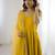 Awesome Yellow Lace Work Chanderi Silk Haldi Wear Anarkali Suit With Dupatta