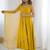 Awesome Yellow Lace Work Chanderi Silk Haldi Wear Anarkali Suit With Dupatta