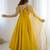Awesome Yellow Lace Work Chanderi Silk Haldi Wear Anarkali Suit With Dupatta