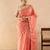 Orange embroidered chanderi saree