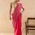 Pink plain chanderi saree