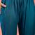 Women's teal blue & sky blue floral printed kurta with trousers & dupatta