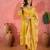 Women's mustard & beige floral printed kurta with trousers & dupatta