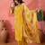 Women's mustard & beige floral printed kurta with trousers & dupatta