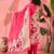 Women's pink floral printed kurta with trousers & dupatta