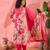 Women's pink floral printed kurta with trousers & dupatta