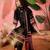 Women's black & maroon ethnic motifs printed kurta with trousers & dupatta