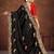 Black color embroidered rimzhim patta saree with banglori silk blouse