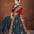 Blue color embroidered rimzhim patta saree with banglori silk blouse
