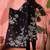 Women's black & white floral printed kurta with trousers & dupatta