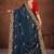 Blue color embroidered rimzhim patta saree with banglori silk blouse
