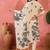 Women's cream & black floral printed kurta with trousers & dupatta