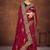 Magenta color embroidered rimzhim patta saree with banglori silk blouse