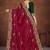 Magenta color embroidered rimzhim patta saree with banglori silk blouse