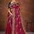 Magenta color embroidered rimzhim patta saree with banglori silk blouse