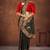 Mehandi color embroidered rimzhim patta saree with banglori silk blouse