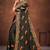 Mehandi color embroidered rimzhim patta saree with banglori silk blouse