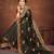 Mehandi color embroidered rimzhim patta saree with banglori silk blouse