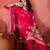 Women's dark rani pink & white floral printed kurta with trousers & dupatta