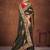 Mehandi color embroidered rimzhim patta saree with banglori silk blouse