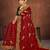 Red color embroidered rimzhim patta saree with banglori silk blouse