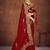 Red color embroidered rimzhim patta saree with banglori silk blouse