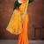 Yellow color embroidered rimzhim patta saree with banglori silk blouse