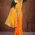 Yellow color embroidered rimzhim patta saree with banglori silk blouse