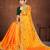Yellow color embroidered rimzhim patta saree with banglori silk blouse