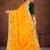 Yellow color embroidered rimzhim patta saree with banglori silk blouse