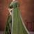 Light green color siroxi stone work rimzhim patta saree with banglori silk blouse