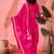 Women's pink & white floral printed kurta with trousers & dupatta