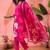 Women's pink & white floral printed kurta with trousers & dupatta
