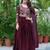 Attractive Wine Sequins Silk Festival Wear Gown With Dupatta