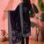 Women's navy blue & white floral printed kurta with trousers & dupatta