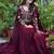 Attractive Wine Sequins Silk Festival Wear Gown With Dupatta