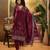 Women's maroon & white floral printed kurta with trousers & dupatta
